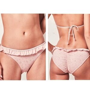 Love Shack Fancy Riviera Bikini Bottom in 
GUAVA, New with Tags